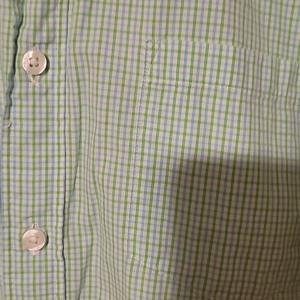 J.‎ Crew Button Down Longsleeve Shirt Green Blue Mens Size Medium